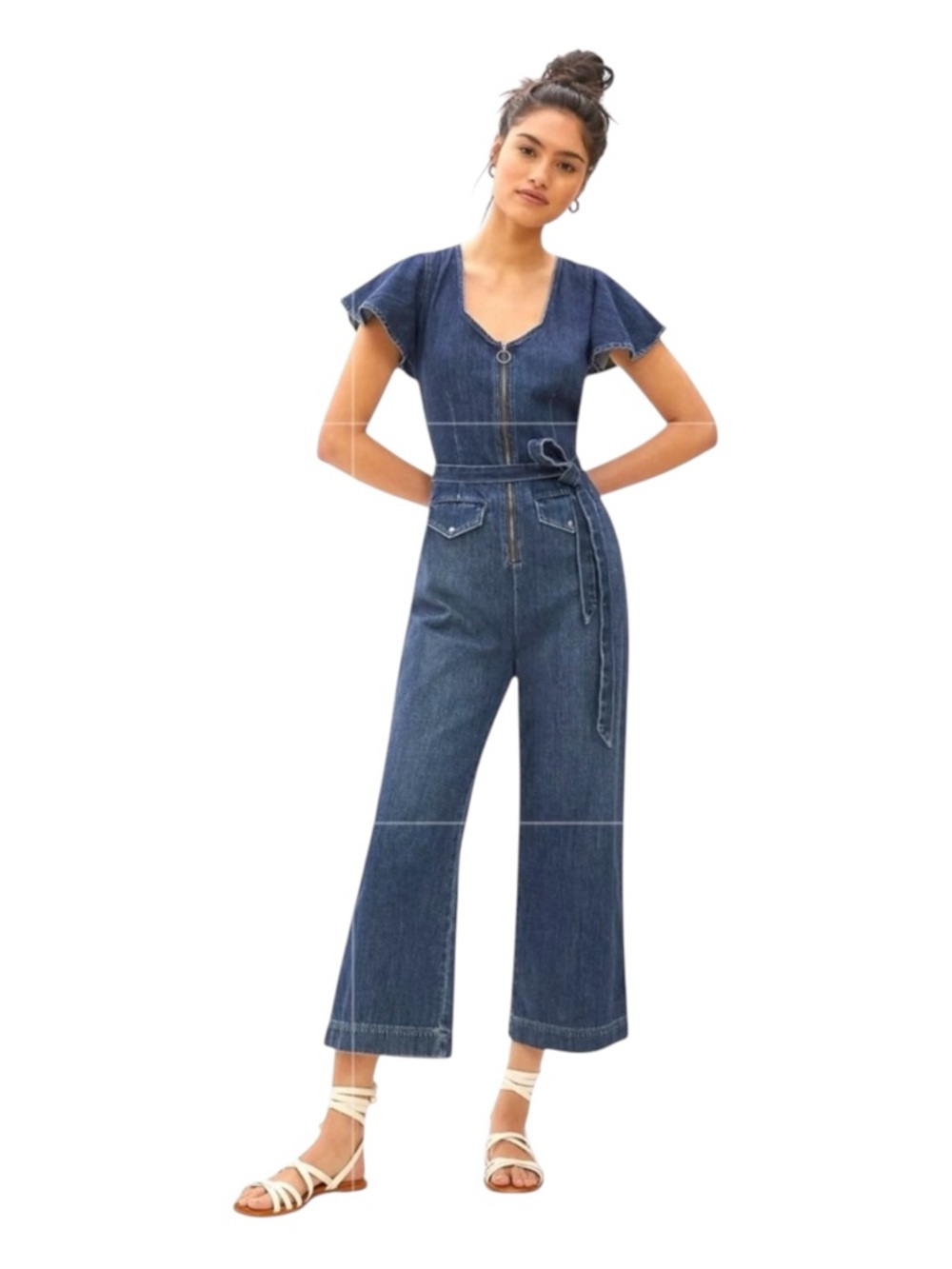 ANTHROPOLOGIE PAIGE Ria Denim Jumpsuit, Size L.